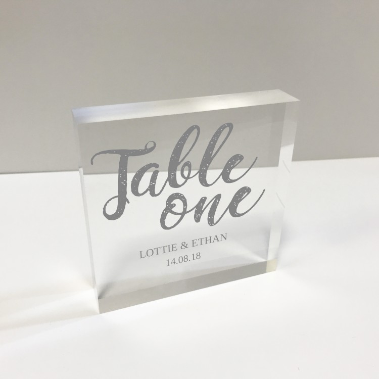 4x4 Glass Token - Square Table number